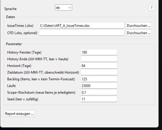 Simulate GUI screenshot