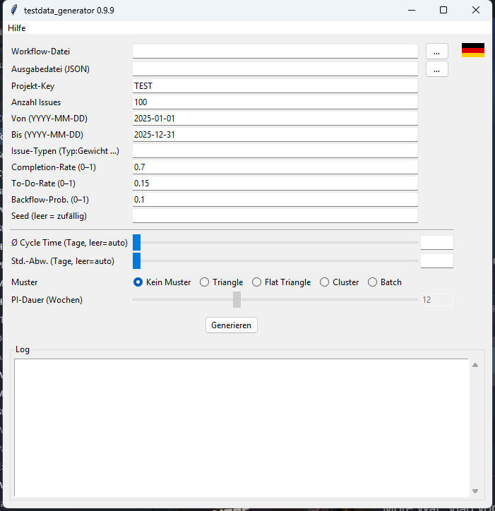 Testdata Generator GUI screenshot
